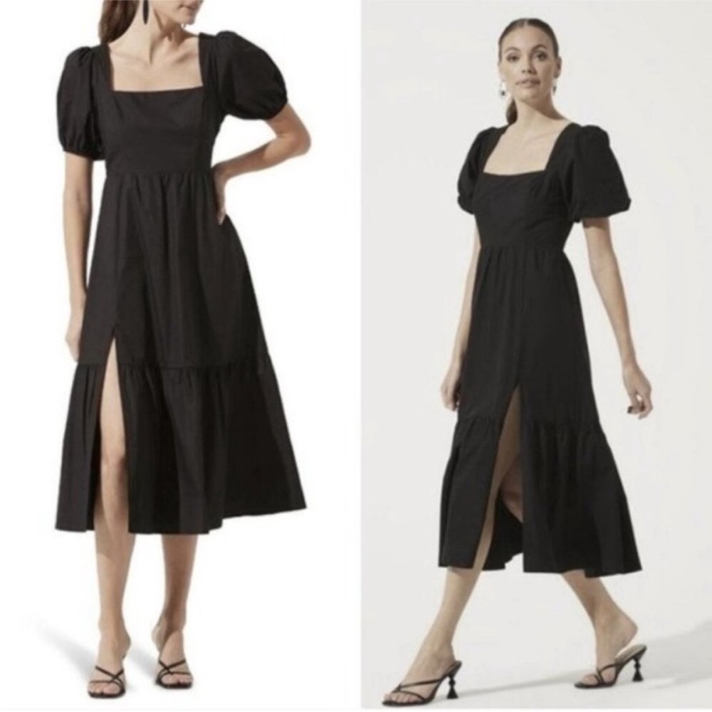 Astr the label Black Puff Sleeve Dress
